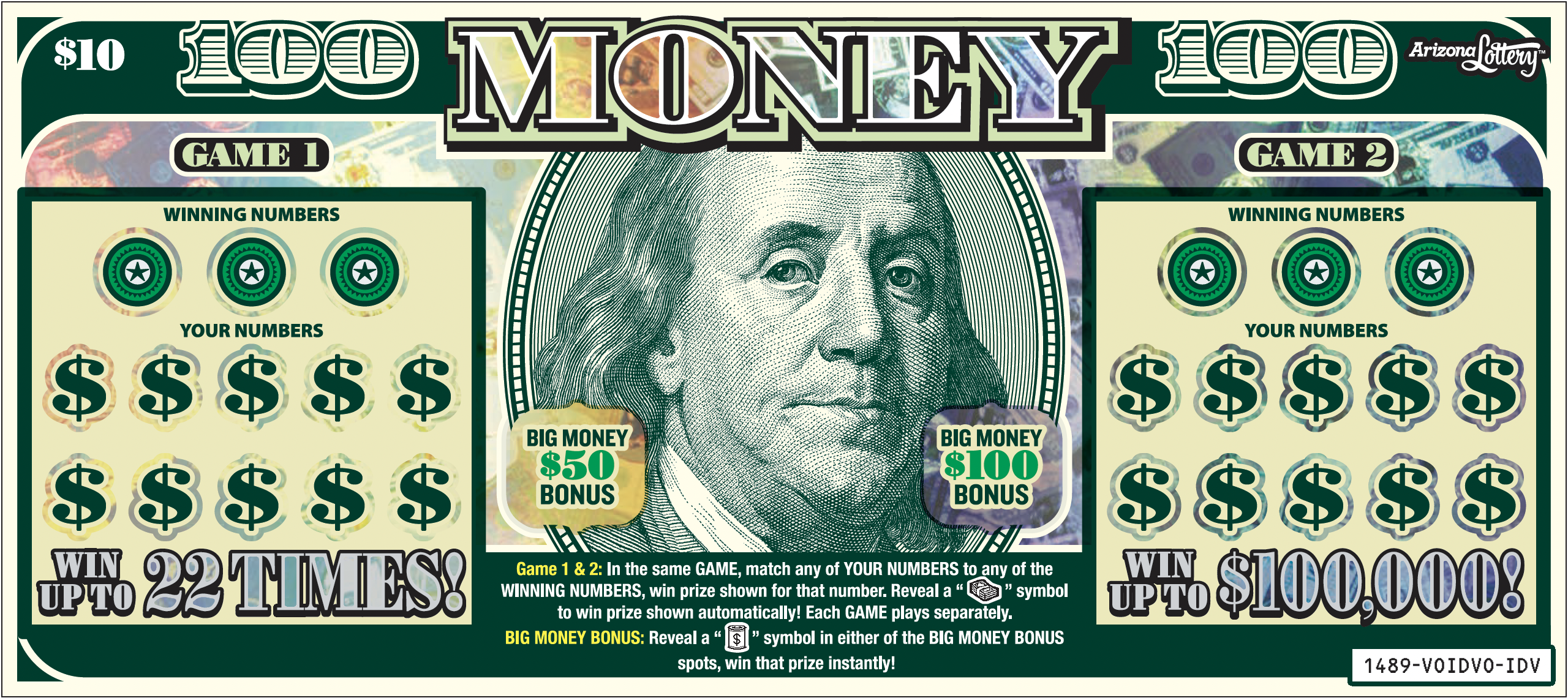 MONEY scratch-off ticket