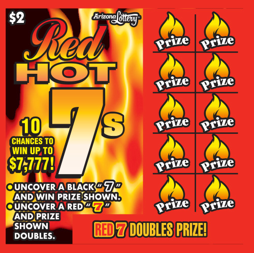 RED HOT 7S scratch-off ticket