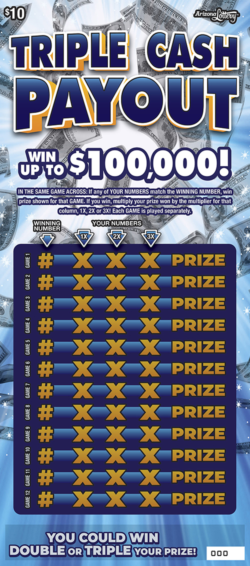 TRIPLE CASH PAYOUT scratch-off ticket