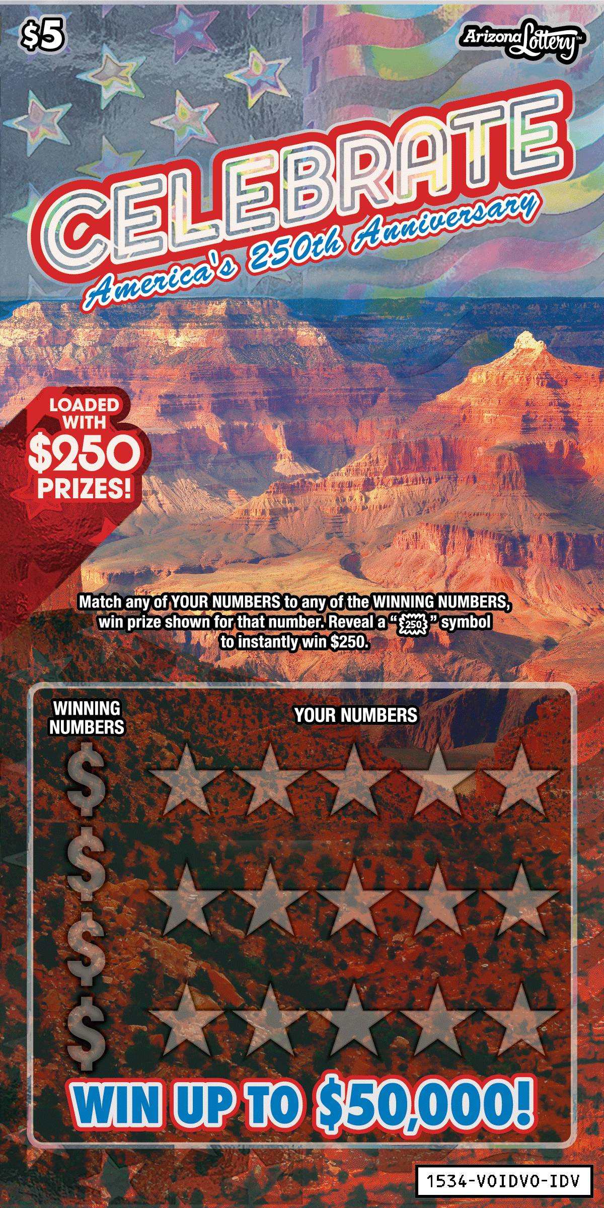 CELEBRATE scratch-off ticket