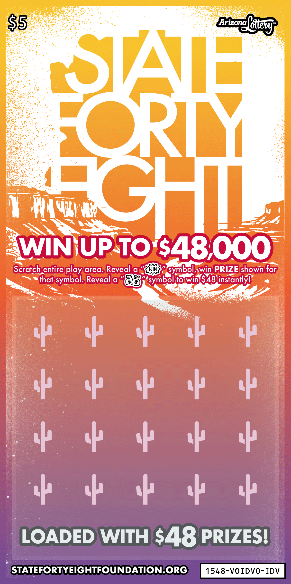 STATE FORTY EIGHT scratch-off ticket