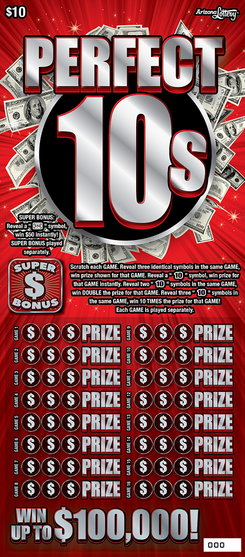 PERFECT 10S scratch-off ticket