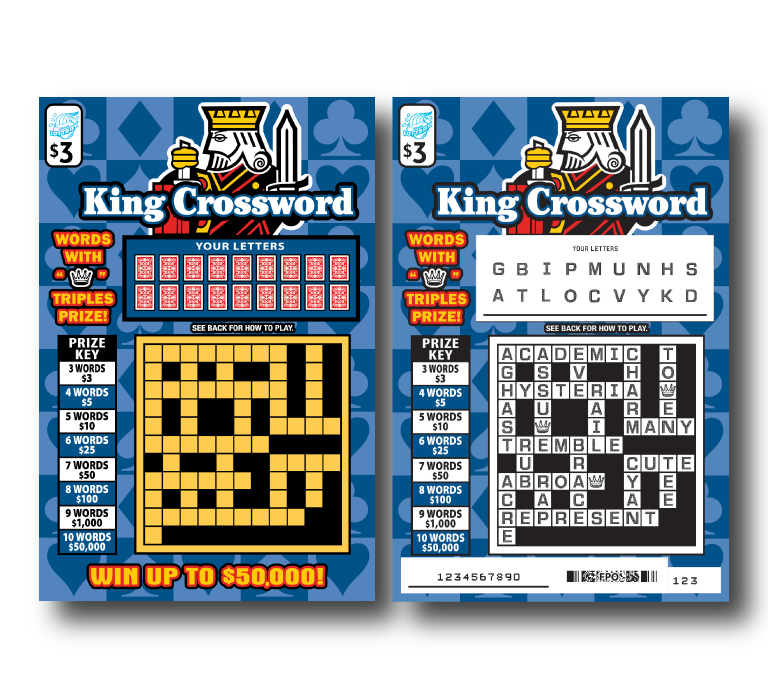 KING CROSSWORD scratch-off ticket