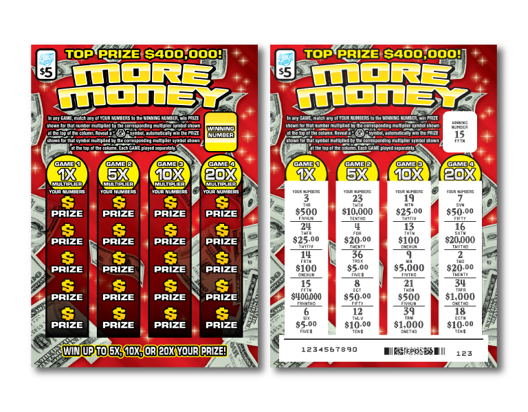 MORE MONEY scratch-off ticket