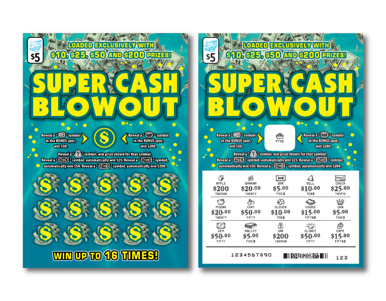 SUPER CASH BLOWOUT scratch-off ticket