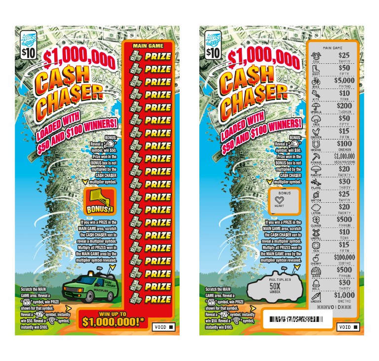 $1,000,000 CA$H CHA$ER scratch-off ticket