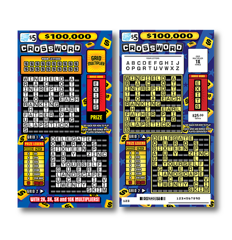 $100,000 CROSSWORD scratch-off ticket