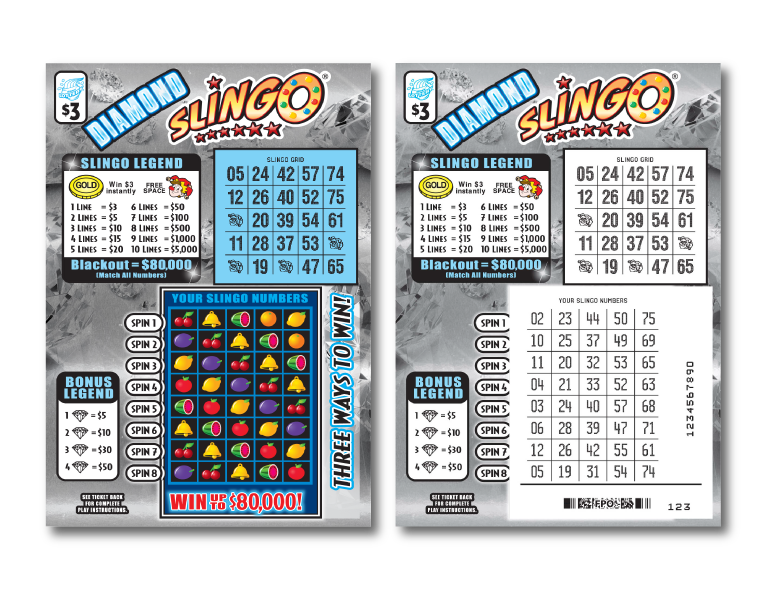 DIAMOND SLINGO scratch-off ticket