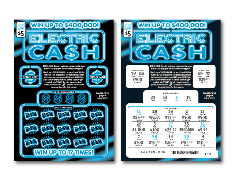 ELECTRIC CA$H scratch-off ticket