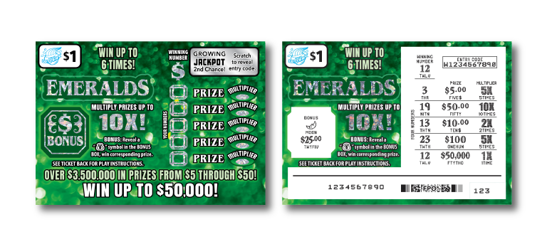 EMERALDS scratch-off ticket