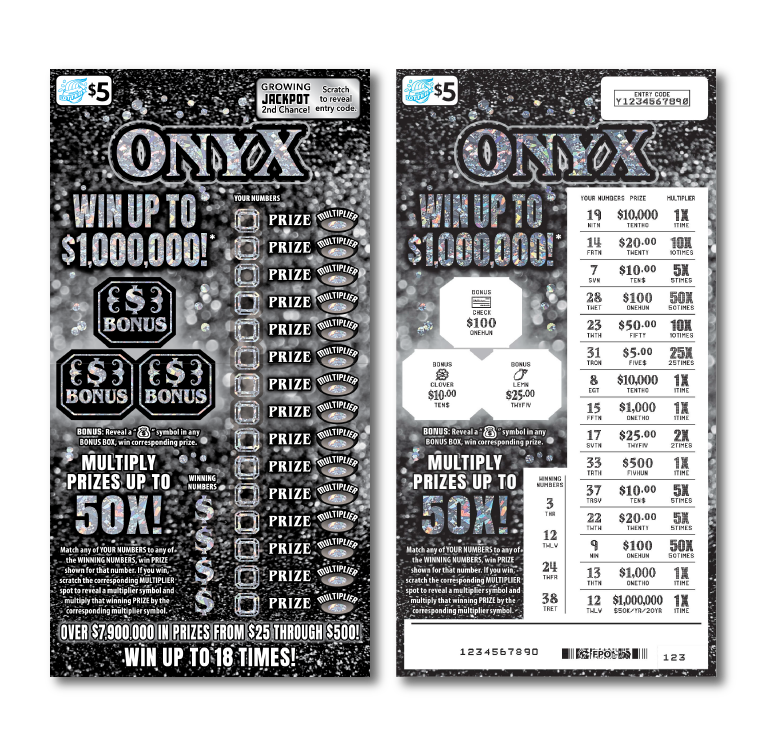 ONYX scratch-off ticket