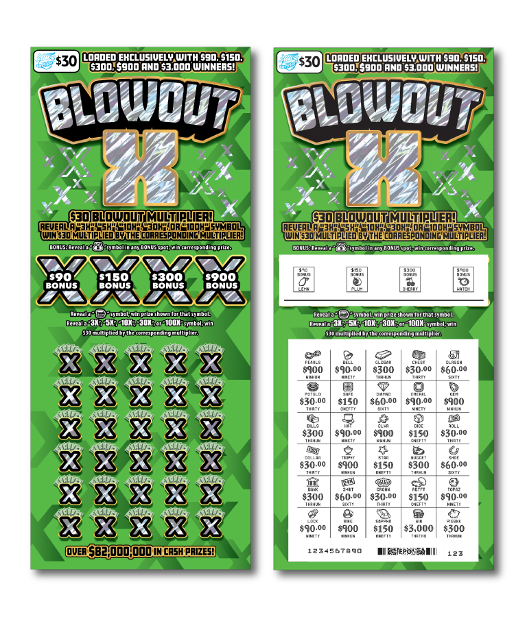 BLOWOUT X scratch-off ticket