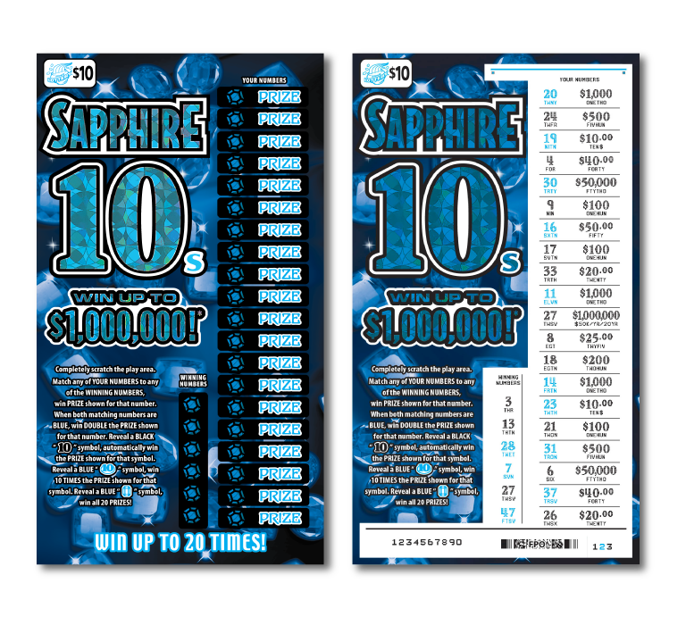 SAPPHIRE 10S scratch-off ticket