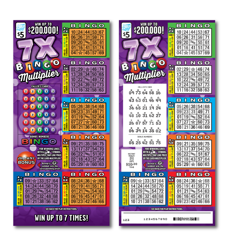 7X BINGO MULTIPLIER scratch-off ticket