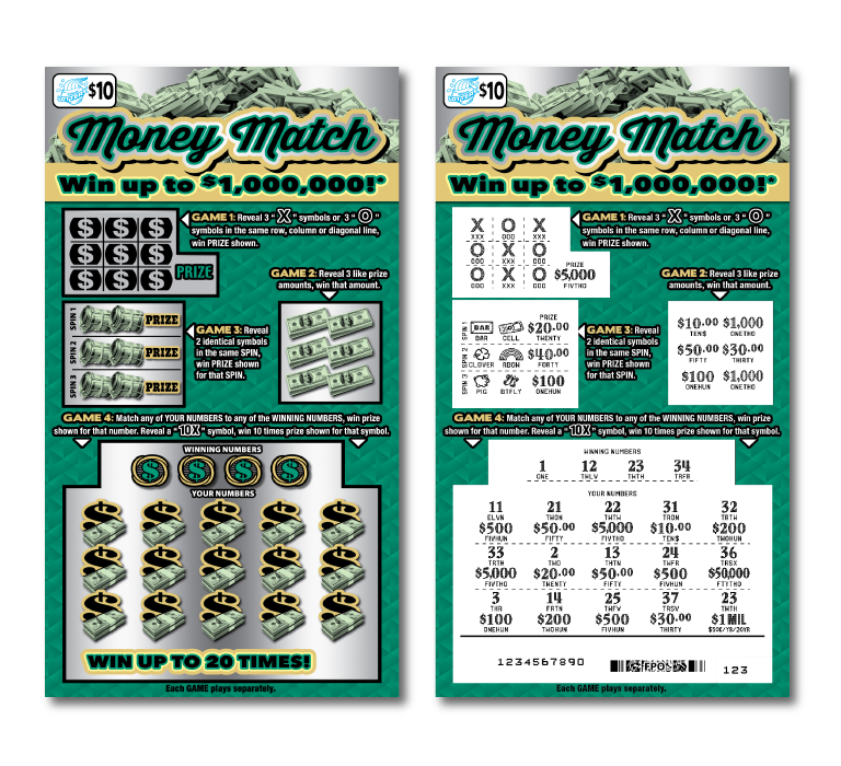 MONEY MATCH scratch-off ticket