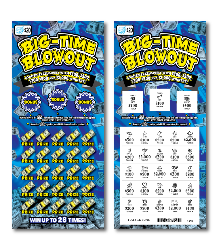 BIG-TIME BLOWOUT scratch-off ticket