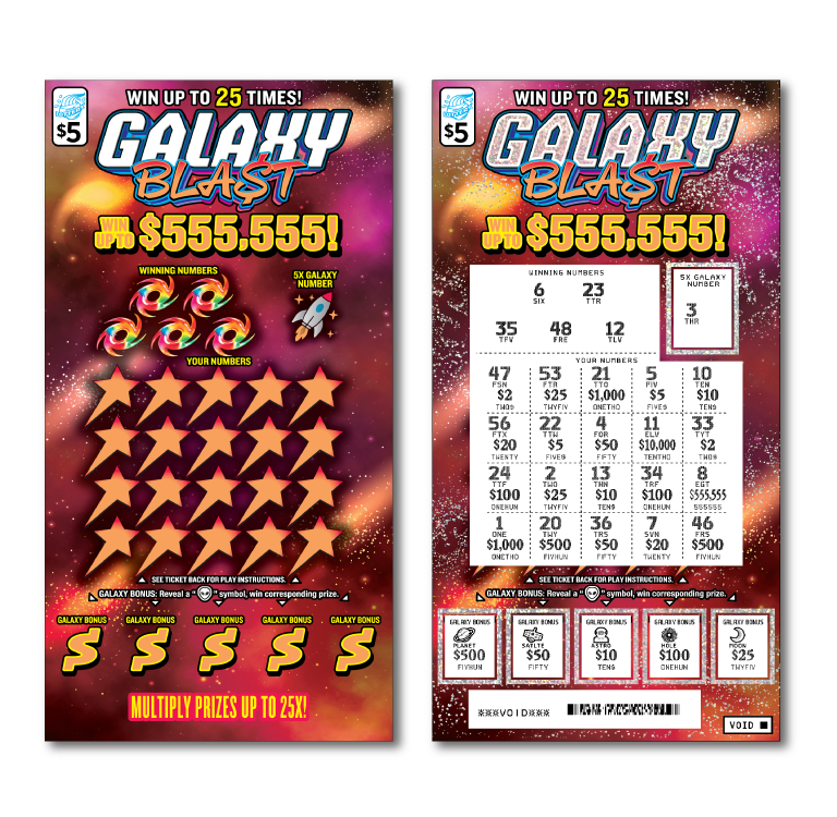 GALAXY BLAST scratch-off ticket