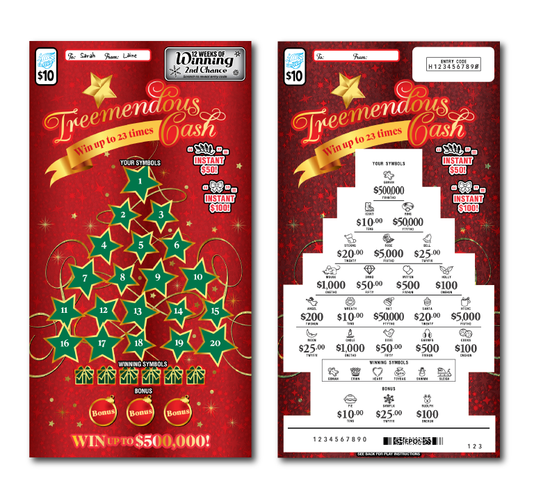 TREEMENDOUS CASH scratch-off ticket